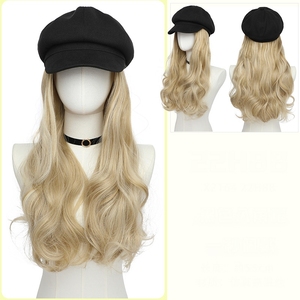 Extension <span class=keywords><strong>capelli</strong></span> corti <span class=keywords><strong>ricci</strong></span> e ondulati acconciatura Newsboy Cap berretto parrucca sintetica parrucca cappello da donna - Product Image 3