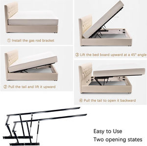 Set <span class=keywords><strong>di</strong></span> Cerniere per Letto con Contenitore, 1 Paio <span class=keywords><strong>di</strong></span> Meccanismi <span class=keywords><strong>di</strong></span> Sollevamento per Letto Resistente, Molla a Gas Pneumatica per Letto Pieghevole - Product Image 3