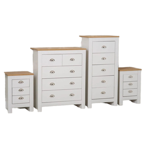 Juego de Dormitorio Moderno de Madera de 4 Piezas: Cómoda, Mesitas de Noche, Cómoda Alta y Muebles de Almacenamiento - Product Image 1