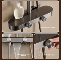Ensemble de douche intelligent mural de luxe, haute pression, eau chaude et froide, systèmes de pluie et jets doux pour appartements, finition polie