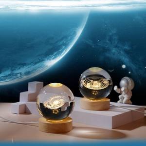 ลูกบอลคริสตัลพร้อมฐานไม้ไฟกลางคืน LED ของขวัญสำหรับเด็กประดับบ้านลูกบอลคริสตัลฝัง - Product Image 3