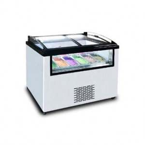 Vitrine Réfrigérée à Porte Coulissante Plate pour Crèmes Glacées, Boîte à Lumière LED, Congélateur de Haute Qualité à Porte Ouverte pour Présentation de Gâteaux et Crèmes Glacées, Refroidissement - Product Image 4