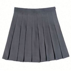 Jupe plissée mini noire à volants, taille naturelle, respirante, en fibre de polyester unie, pour femme, style décontracté, collection été 2025, pour l'école - Product Image 4