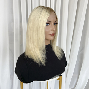 Peluca <span class=keywords><strong>de</strong></span> Cabello Humano Virgen <span class=keywords><strong>de</strong></span> Corte Medio <span class=keywords><strong>de</strong></span> Lujo para Mujeres Blancas, con Reflejos Rubios, Corte Bob, Cutícula Alineada, Cabello Europeo, Frente <span class=keywords><strong>de</strong></span> Encaje, Sin Pegamento - Product Image 5