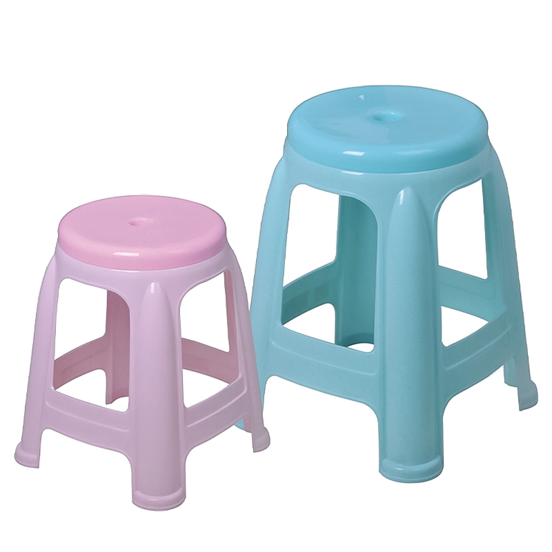 Lot 2 Tabourets Enfant Plastique Colorés – Motif Fruits – Grand Et Petit – Maison École