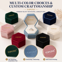 Boîte à bijoux en velours carrée luxueuse avec logo personnalisé, boîte cadeau portable pour la présentation et l'emballage de bijoux en détail