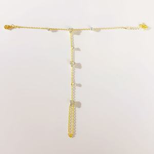 สร้อยข้อมือสแตนเลสสตีลแบบมินิมอลสั่งทำ OEM ลายดอกไม้ประดับเพชร CZ สีขาว สำหรับผู้หญิง - Product Image 4