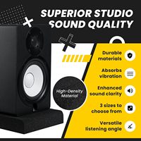 Sound Addicted Modern 5'' Paire de coussinets d'isolation pour haut-parleurs en mousse PU haute densité ignifuge noire, réduction du bruit, design graphique Yuan