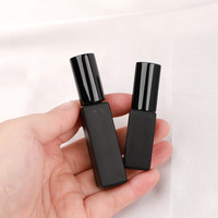 Venta al por Mayor de Botellas de Perfume de Vidrio Negro Mate de 5ml y 10ml con Atomizador para Muestras