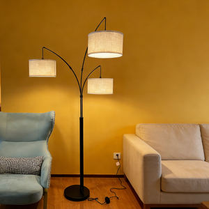 Lámpara de Pie Giratoria de Estilo Mid-Century con 3 Luces, LED Regulable, Alto CRI 90, Control Táctil, Pantalla Beige, Base Metálica Estable, Decoración para el Hogar - Product Image 2