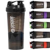 Bouteille d'eau de sport réutilisable en PP de 500 ml, anti-fuite, avec bouchon shaker pour la salle de sport et les activités de plein air