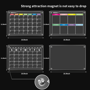 Clear Transparent Custom Clear Dry Erase Acrylic Magnetic Acrylic Calendar Dry Erase Whiteboard White <strong>Board</strong> for Fridge - Product Image 3