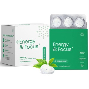 Çok Satan Enerji Verici Kafein ve L-teanin Nane Aromalı Tablet Preslenmiş Yetişkinler İçin Şekersiz Kapsül 54 Adet Stokta - Product Image 1