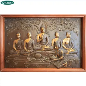 Bronze Buddhism Art Relief Religious Cooper Crafts for Indoor Decoration