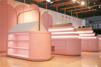 Présentoirs de parfumerie au détail Présentoirs de magasin de maquillage tendance Idées de décoration de meubles Présentoir cosmétique en bois pour les soins de la peau