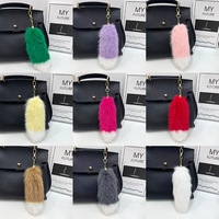 Pendentif queue de renard en fourrure, breloque en peluche bicolore, sangle de téléphone, porte-clés de voiture, ornement de sac, petit renard spirituel semi-fait main