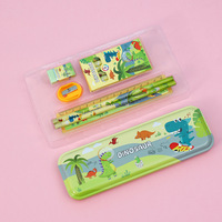 Ensemble de papeterie 9 en 1 pour enfants, garçons et filles, avec règle, gomme, taille-crayon, dessin animé kawaii, cadeau pour l'école et le bureau