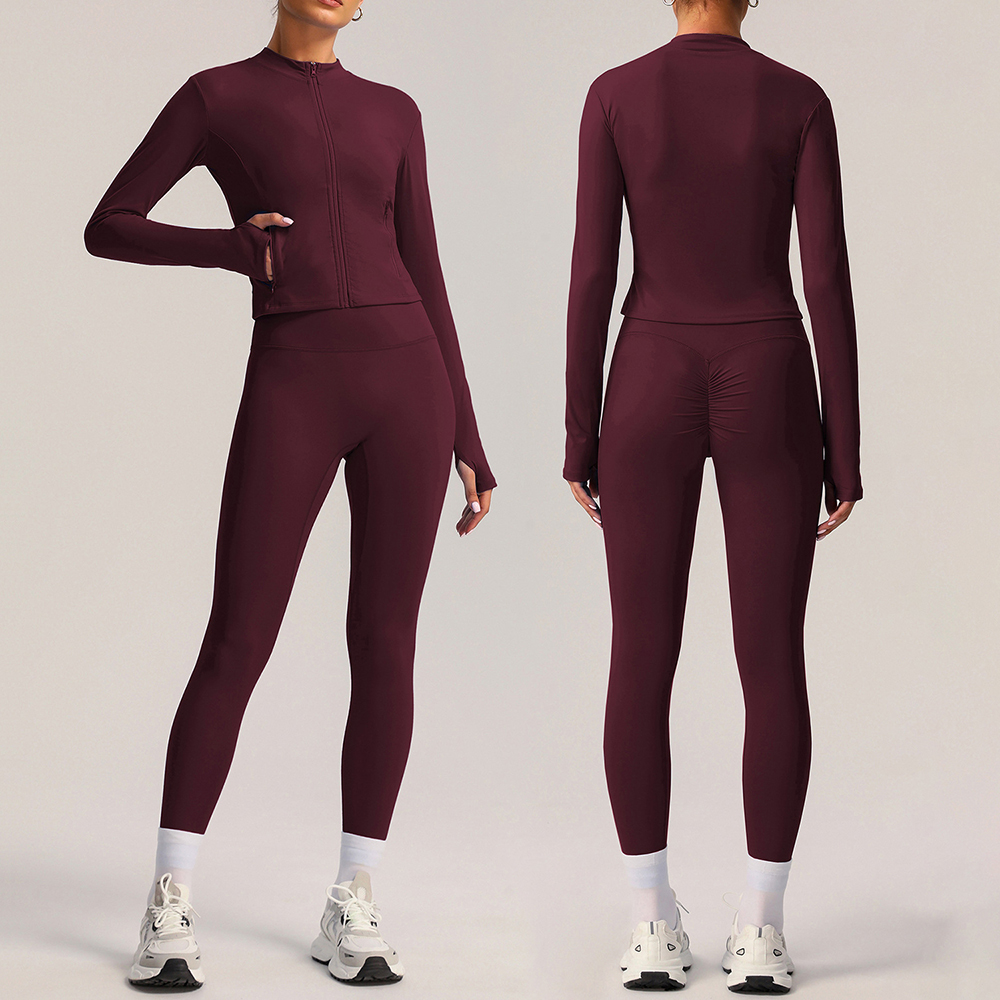D-sm9000wt+ck Naked Quick-drying Long-sleeved Yoga Suit for Women Outdoor Running Sports Pants Fitness Wear Wear-resistant Suit