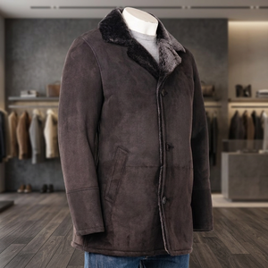 Chaqueta de Invierno para Hombre ZULARI IMPEX, de Gamuza, Impermeable, con Capucha, Forro de Piel Sintética, Cuello Camisero, Cierre de Botón Sencillo - Product Image 3