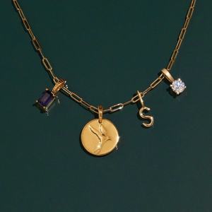 Collar con Colgante de Alta Calidad con Cadena Suelta Básica de Acero Inoxidable de 3mm, Chapado al Vacío en Oro de 18K - Product Image 4