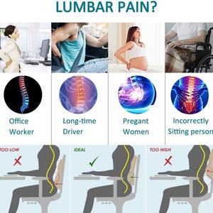 Cojín de Soporte Lumbar para Alivio del Dolor, para Silla de Oficina, con Funda Extraíble, Espuma Viscoelástica - Product Image 4