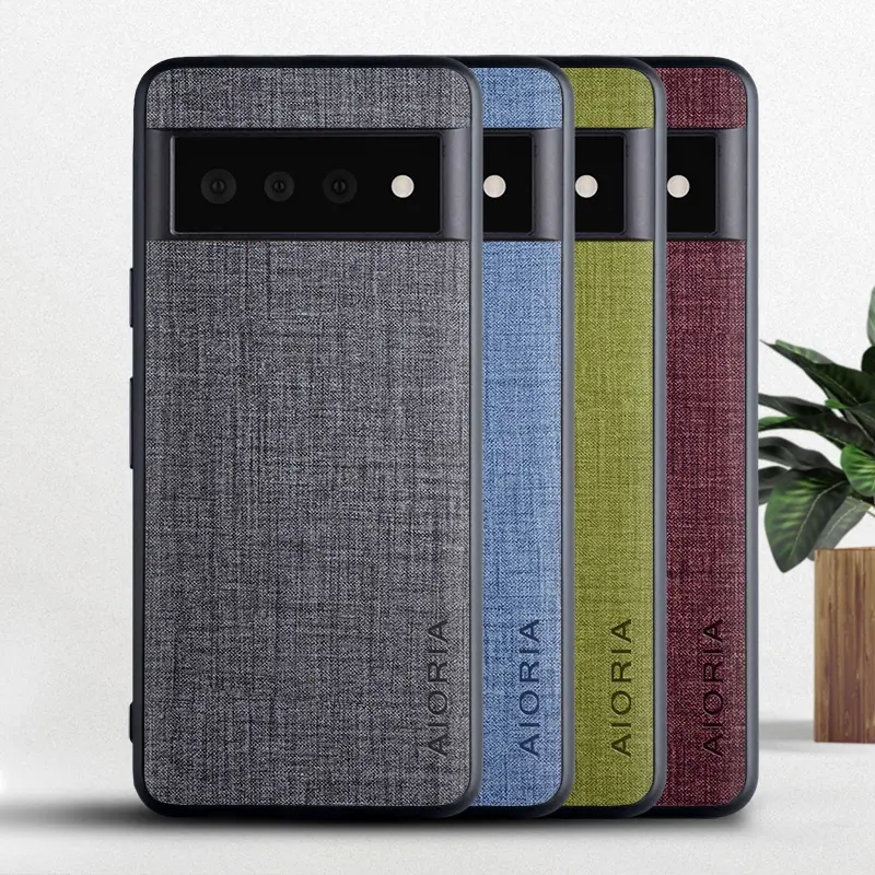 Fabric skin with Soft TPU and Hard PC 3in1 material case For Google Pixel 7 pro 6 Pro 6A 5 5A 5G 4A 4 XL great touching feel