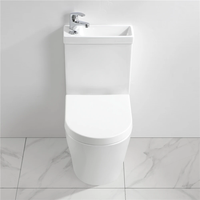 WC en céramique MWD 2-en-1 à économie d'eau avec lavabo intégré – Ensemble WC pour projets de salle de bain