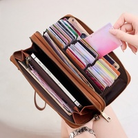 Dompet Wanita Motif Sapi Leopard Gaya Barat Trendi, Kapasitas Besar, Resleting, Dilengkapi Tali Selempang, Bahan Kulit PU, Dompet Panjang