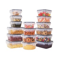 Ensemble de 24 boîtes repas carrées modernes et minimalistes en PP+ABS de qualité alimentaire, transparentes, compatibles micro-ondes, avec conception hermétique pour une conservation optimale