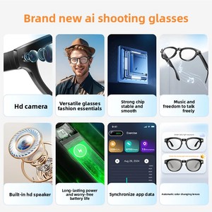 Nouvelles lunettes intelligentes photochromiques avec caméra et Bluetooth pour la musique, les photos/vidéos, lunettes de soleil intelligentes IA, traduction en temps réel - Product Image 2