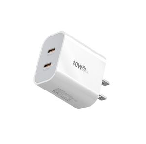 AU US UK EU <b>Plug</b> PD 40W Dual 20W <b>USB</b> C Port Fast Type c <b>Wall</b> Charger for Mobile Phone - Product Image 4