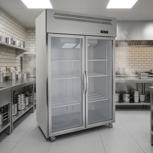 Commercial Double Door Stainless Steel Vertical Refrigerator Refrigerated and Fresh-keeping Cabinet Large Capacity <b>Freezer</b> UF120 - Product Image 2