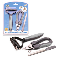Kit de toilettage pour animaux de compagnie, brosse démêlante pour chien et chat, coupe-ongles avec lime, brosse anti-peluches et coupe-ongles pour animaux de compagnie
