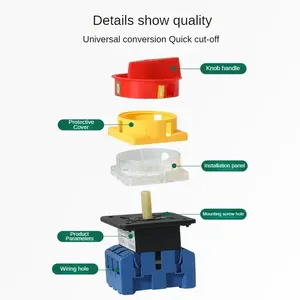 SVW30 3P 4P 690V 25/32/40/63/80/100A Changeover <strong>Switch</strong> Padlock Disconnect Selector With ON-OFF Panel Power Control Replace LW30