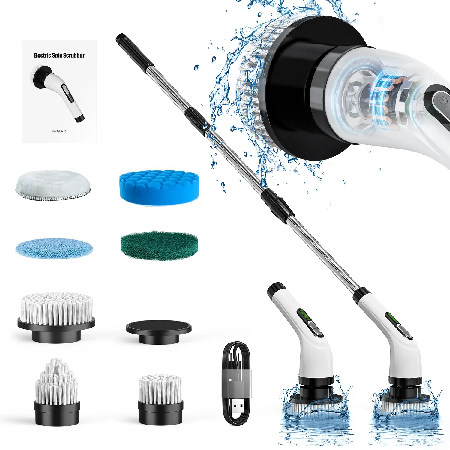 A10 aspirateur multifonctionnel balai intelligent vadrouilles épurateur électrique brosses de nettoyage pour salle de bain