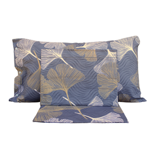 Juego de Sábanas Ginkgo 100% Algodón, Tamaño Super King, Diseño de Hojas Azules, Incluye Fundas de Almohada - Product Image 2