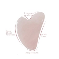 Herramienta Gua Sha de Jade Natural en Forma de Corazón - Piedra de Masaje Facial y Corporal para Drenaje Linfático, Rejuvenecimiento y Relajación de la Piel
