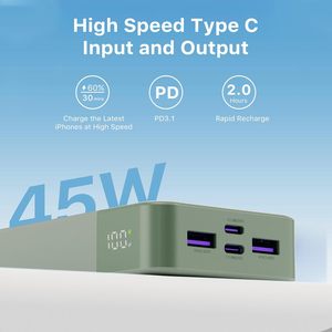 Batería Externa de 20000mAh con Carga Rápida PD de 45W para Venta en Línea |   USB-C QC3.0 |   para iPhone 15/Samsung/Laptop - Product Image 4