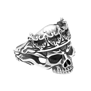 Yunnique – bague couronne vintage en forme de crâne, en acier inoxydable, bijoux unisexes à la mode, cadeau - Product Image 5