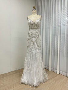 MY30128-2 Gaun Malam Wanita Seksi Panjang Selutut dengan Tali, Berhiaskan Rhinestone dan Manik-Manik Gelembung Model Duyung untuk Pesta Prom Gaya Eropa Amerika 2025 - Product Image 5