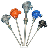 Sonda de temperatura industrial OEM de acero inoxidable con rosca, sensor de inmersión PT100, termopar tipo J K