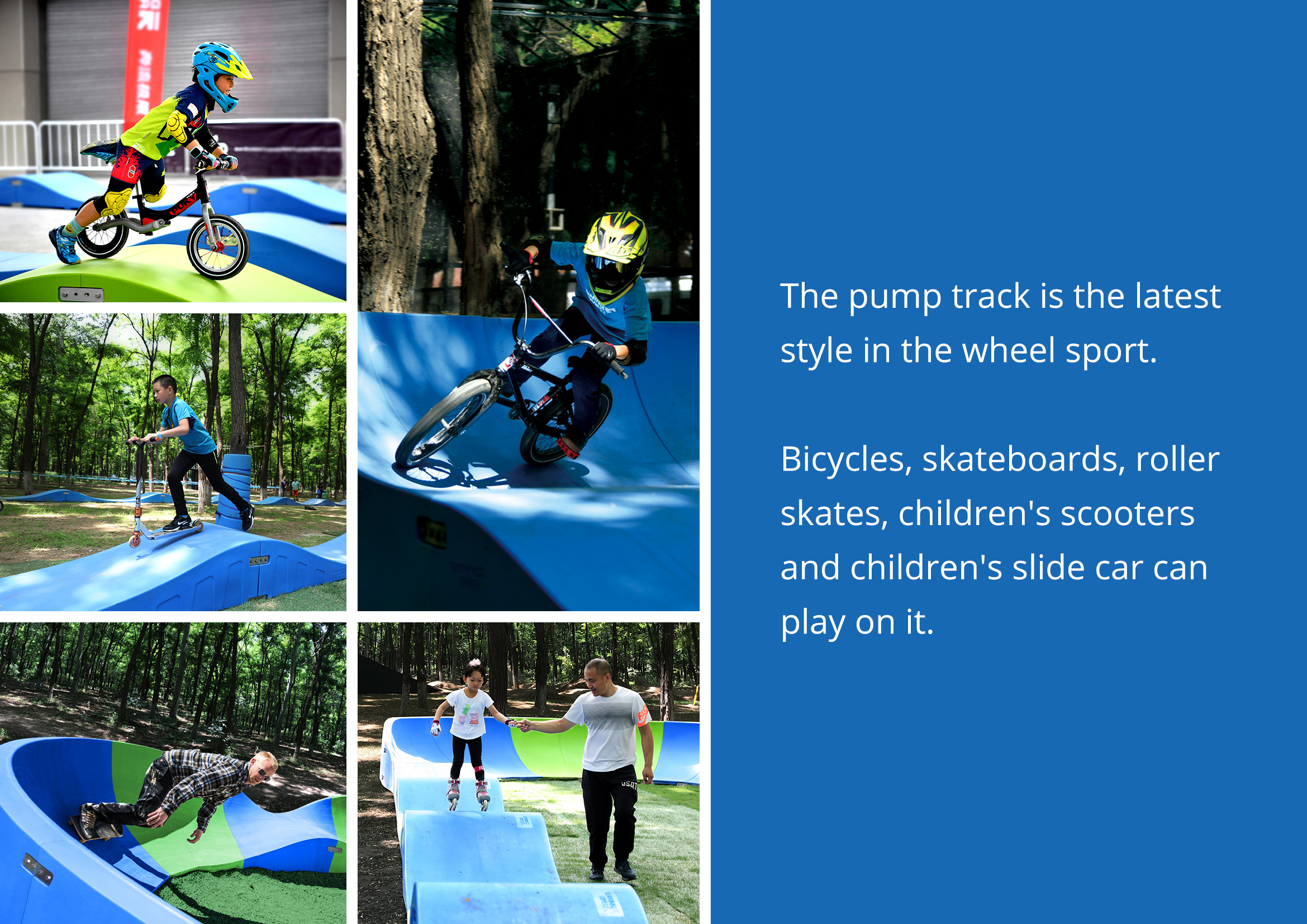 Top Quality And Good Price Outdoor Customized Popular Plastic MODULAR PumpTrack For Sale