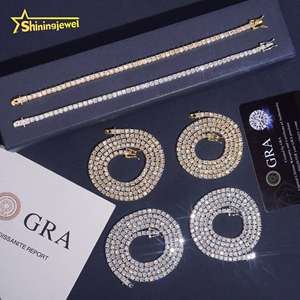 Spedizione Rapida da Magazzino USA, Collana Tennis Iced Out VVS Moissanite Certificata GRA, Gioielli Hip Hop con Tester per Diamanti - Product Image 3