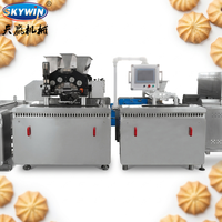 Équipement industriel pour la fabrication de biscuits en forme d'éventail extrudés multicolores |   Ligne de production de biscuits au beurre rayés au chocolat