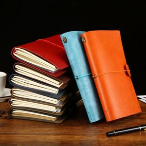 2025 Custom Refillable Vintage Design <b>Travelers</b> <b>Journal</b> Notebook Spiral Binding Vegan Leather Office <b>Gift</b> Cream White Paper - Product Image 2