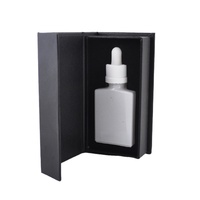 Emballage pour soins de la peau, flacons compte-gouttes carrés de 1 oz, 30 ml, en verre noir mat, flacons compte-gouttes pour huile pour cheveux et barbe avec boîte en papier magnétique