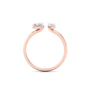 Anillo de Diamantes de Tres Piedras Cultivadas en Laboratorio con Cortes Mixtos, Chapado en Oro de 10K, Joyería de Lujo para Mujer, Regalo de Compromiso o Boda - Product Image 3