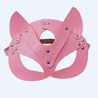 Masque érotique sexy pour femme, demi-visage, en cuir, motif renard, pour cosplay, fête d'Halloween, bal masqué, masques fantaisie, masque de renard punk avec collier