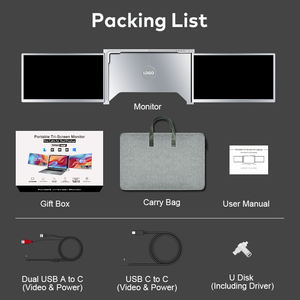 Prix de gros 178 ° Full View Type C Led rétro-éclairé 15.6 pouces Productivité Triple moniteur avec 3 portables 15.6 "FHD IPS Écrans - Product Image 5