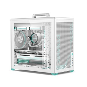 Boîtier d'ordinateur portable pour <span class=keywords><strong>gamer</strong></span> AntarcChill, personnalisé, pour PC de jeu, Micro-ATX/ITX, verre trempé de 0,7 mm, blanc, boîtier de bureau, tours - Product Image 1